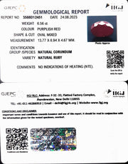 6.56/CT Natural Indian Ruby with Govt. Lab Certificate (1221)